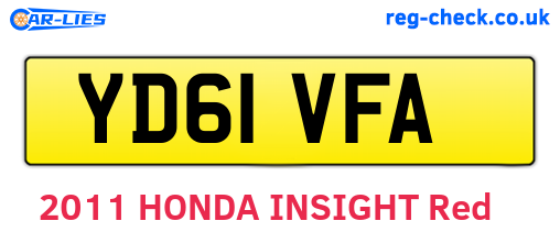 YD61VFA are the vehicle registration plates.