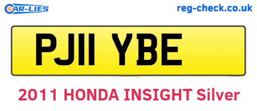 PJ11YBE are the vehicle registration plates.