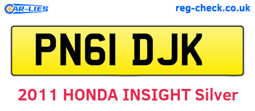 PN61DJK are the vehicle registration plates.
