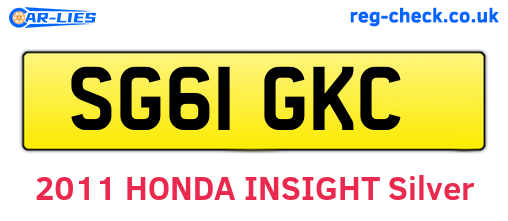 SG61GKC are the vehicle registration plates.