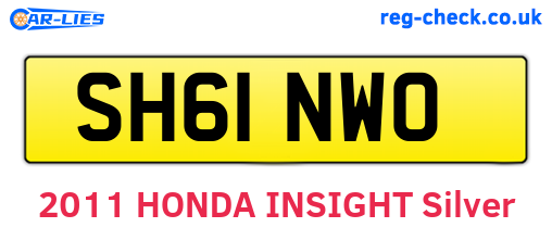 SH61NWO are the vehicle registration plates.