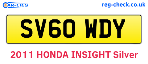 SV60WDY are the vehicle registration plates.