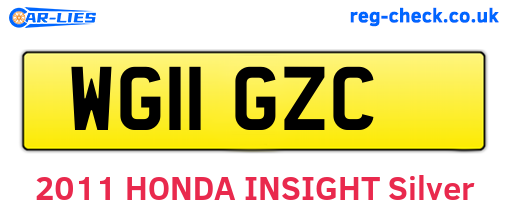 WG11GZC are the vehicle registration plates.