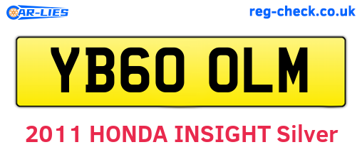 YB60OLM are the vehicle registration plates.