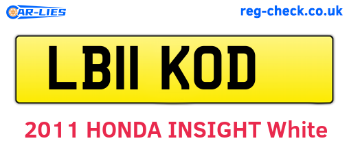 LB11KOD are the vehicle registration plates.