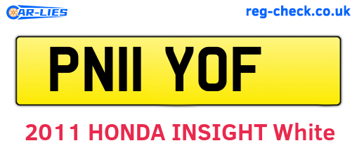 PN11YOF are the vehicle registration plates.