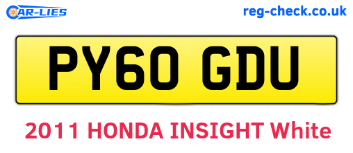 PY60GDU are the vehicle registration plates.