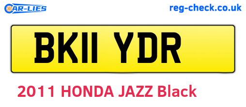 BK11YDR are the vehicle registration plates.