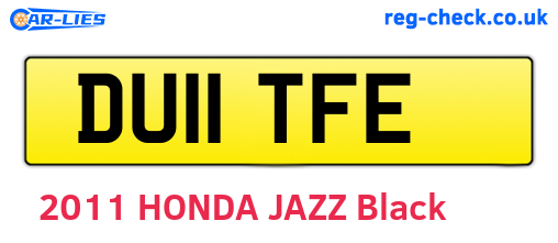 DU11TFE are the vehicle registration plates.