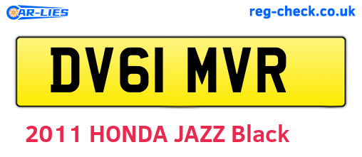 DV61MVR are the vehicle registration plates.