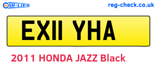 EX11YHA are the vehicle registration plates.