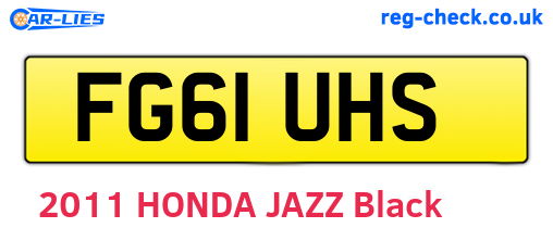 FG61UHS are the vehicle registration plates.