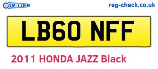 LB60NFF are the vehicle registration plates.