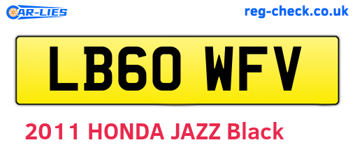 LB60WFV are the vehicle registration plates.