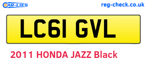 LC61GVL are the vehicle registration plates.