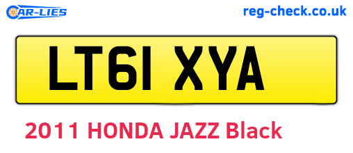LT61XYA are the vehicle registration plates.