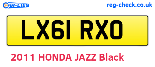 LX61RXO are the vehicle registration plates.