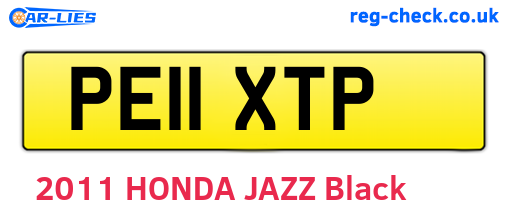 PE11XTP are the vehicle registration plates.