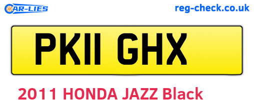 PK11GHX are the vehicle registration plates.