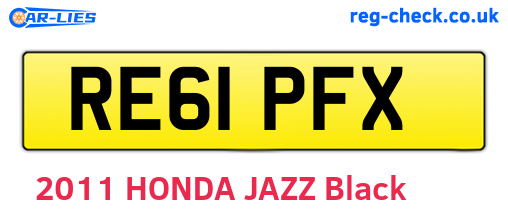 RE61PFX are the vehicle registration plates.