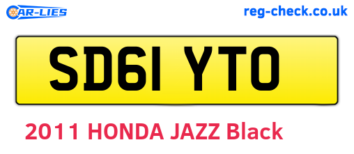 SD61YTO are the vehicle registration plates.