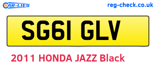 SG61GLV are the vehicle registration plates.