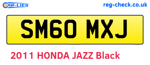 SM60MXJ are the vehicle registration plates.