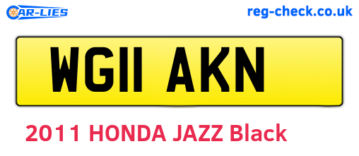 WG11AKN are the vehicle registration plates.