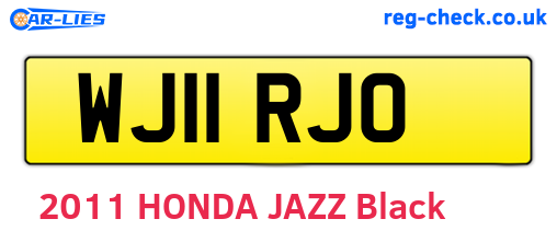 WJ11RJO are the vehicle registration plates.
