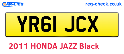 YR61JCX are the vehicle registration plates.