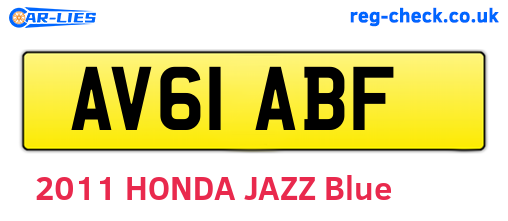 AV61ABF are the vehicle registration plates.