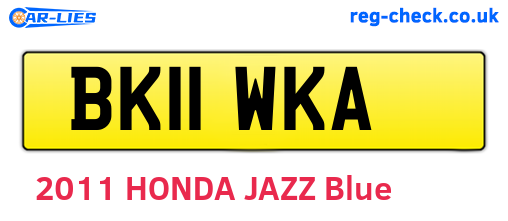 BK11WKA are the vehicle registration plates.