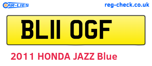 BL11OGF are the vehicle registration plates.