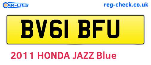 BV61BFU are the vehicle registration plates.