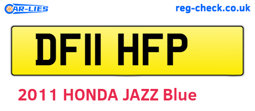 DF11HFP are the vehicle registration plates.