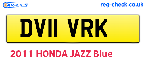 DV11VRK are the vehicle registration plates.