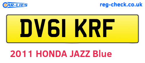 DV61KRF are the vehicle registration plates.