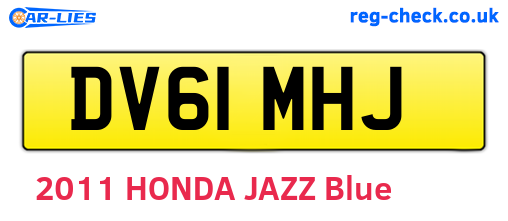DV61MHJ are the vehicle registration plates.