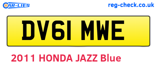 DV61MWE are the vehicle registration plates.