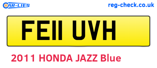 FE11UVH are the vehicle registration plates.