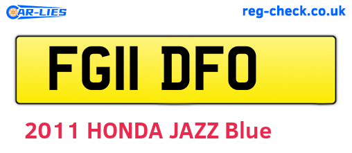 FG11DFO are the vehicle registration plates.