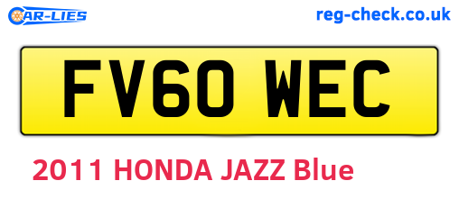 FV60WEC are the vehicle registration plates.