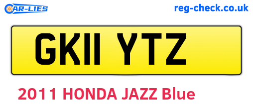 GK11YTZ are the vehicle registration plates.