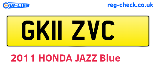 GK11ZVC are the vehicle registration plates.