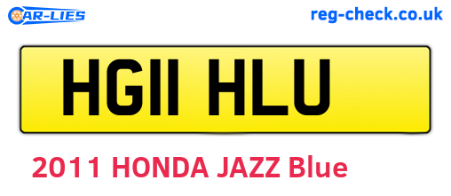 HG11HLU are the vehicle registration plates.