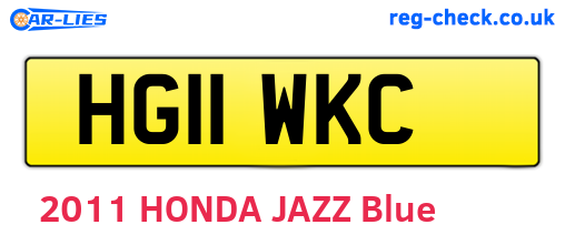 HG11WKC are the vehicle registration plates.