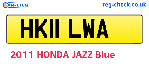 HK11LWA are the vehicle registration plates.