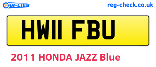 HW11FBU are the vehicle registration plates.