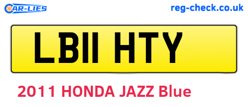 LB11HTY are the vehicle registration plates.
