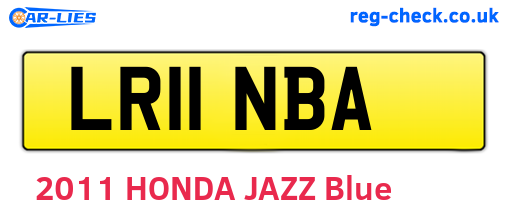 LR11NBA are the vehicle registration plates.